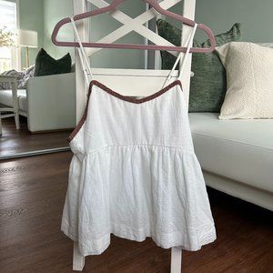 Bead Trim Peplum Tank